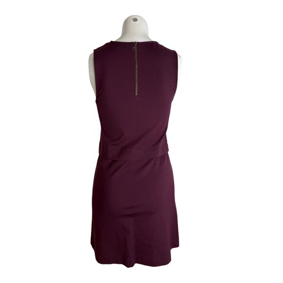 Aritizia Talula Verone Ponte Shift Dress Women's XXS Plum Sleeveless Zip Pocket - Picture 2 of 6